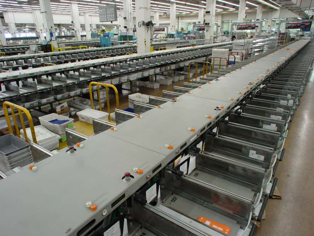 automated mail sorting line